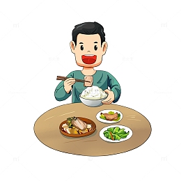 享用一桌香喷喷的饭菜