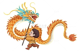 春节喜庆舞龙福娃娃