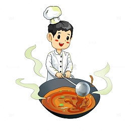 厨师在烹饪一锅炖菜