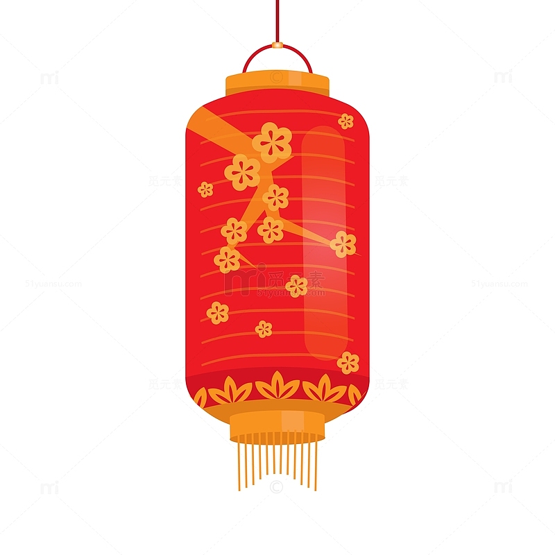 春节新年梅花喜庆装饰大红灯笼
