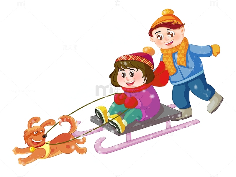 冬至滑雪小孩