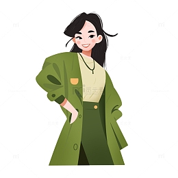 冬季时尚模特姿势新春新品上新插画人物