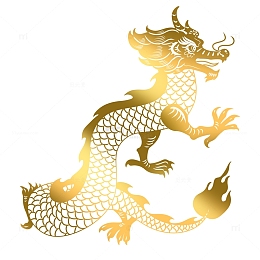 烫金龙纹中国龙龙形象