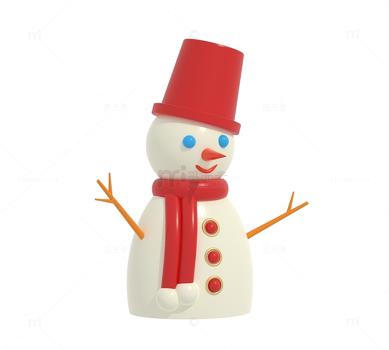 圣诞节日3D立体圣诞可爱雪人装饰