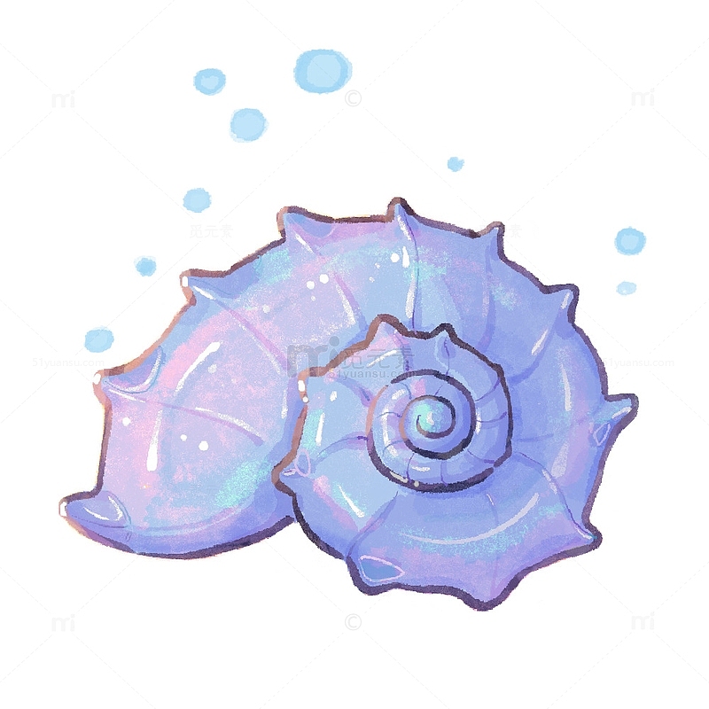 蓝色的可爱泡泡海螺