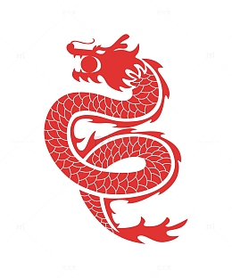 卡通简约龙年剪影窗花