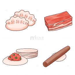 冬至海报背景元素饺子猪肉擀面