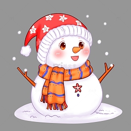冬至海报背景元素可爱的雪人