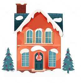 圣诞卡通房子