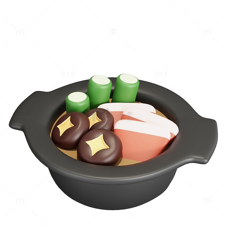 3D冬季美食砂锅