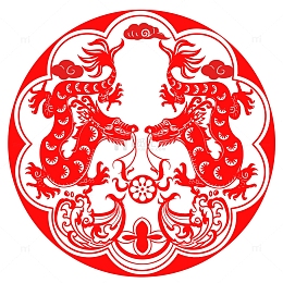 祥龙踏浪戏珠纹样