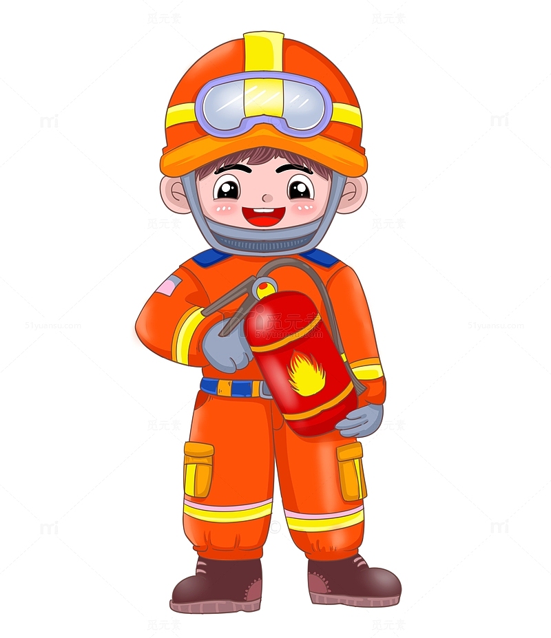 可爱的灭火消防员