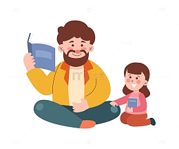 卡通简约老师教授学生知识