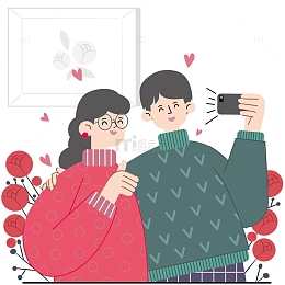 2月14情侣自拍恩爱情人节