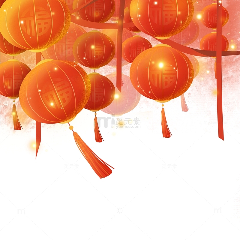 红色喜庆中国风春节灯笼装饰底纹