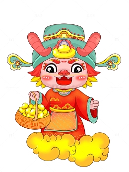 送金元宝的新年龙年卡通形象