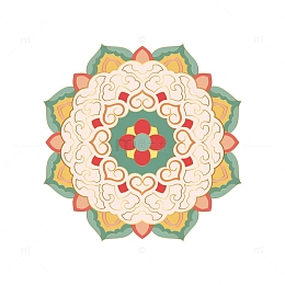 中式古风花纹贴纸敦煌配色矢量元素