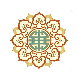 中式纹样宝相花纹矢量复古元素