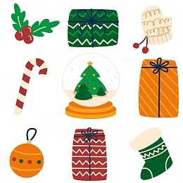 圣诞节氛围卡通风元素