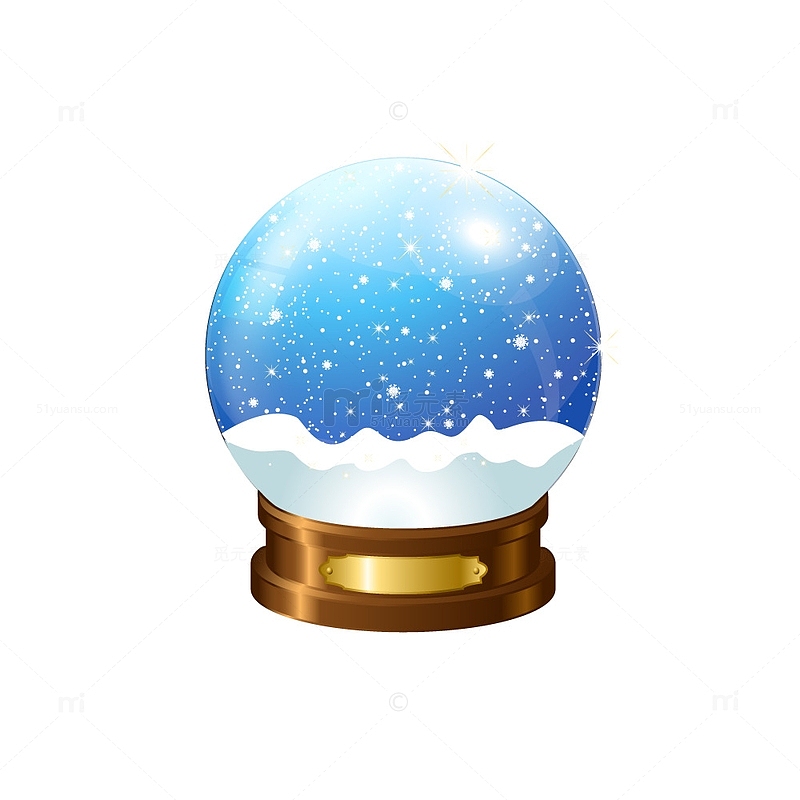 蓝色圣诞节水晶球礼物