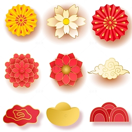 剪纸风新年喜庆素材