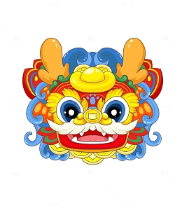 新年可爱金元宝龙头