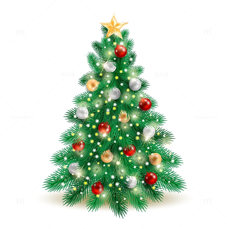 卡通圣诞节绿色圣诞树