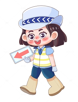 可爱的警察姐姐指挥交通