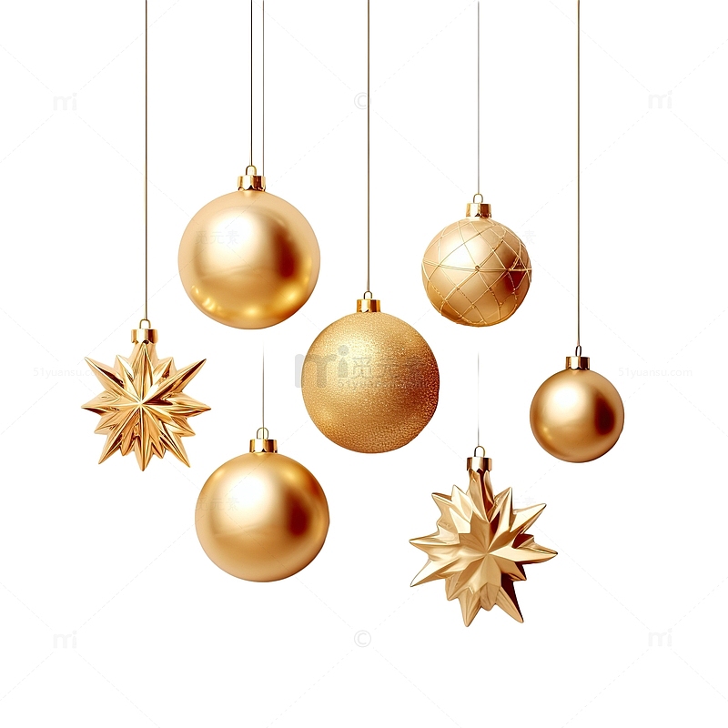 金色圣诞节彩球装饰
