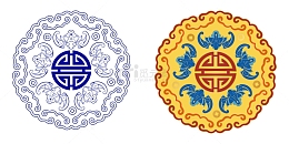 古代传统纹样蝙蝠报喜纹矢量复古元素