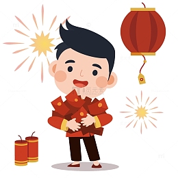 捧着一堆红包的男孩