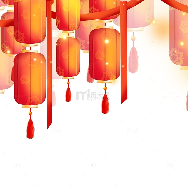 红色喜庆中国风灯笼装饰