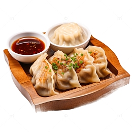 蒸饺与辣椒油的免抠素材