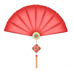 春节扇形扇子玉佩如意新年