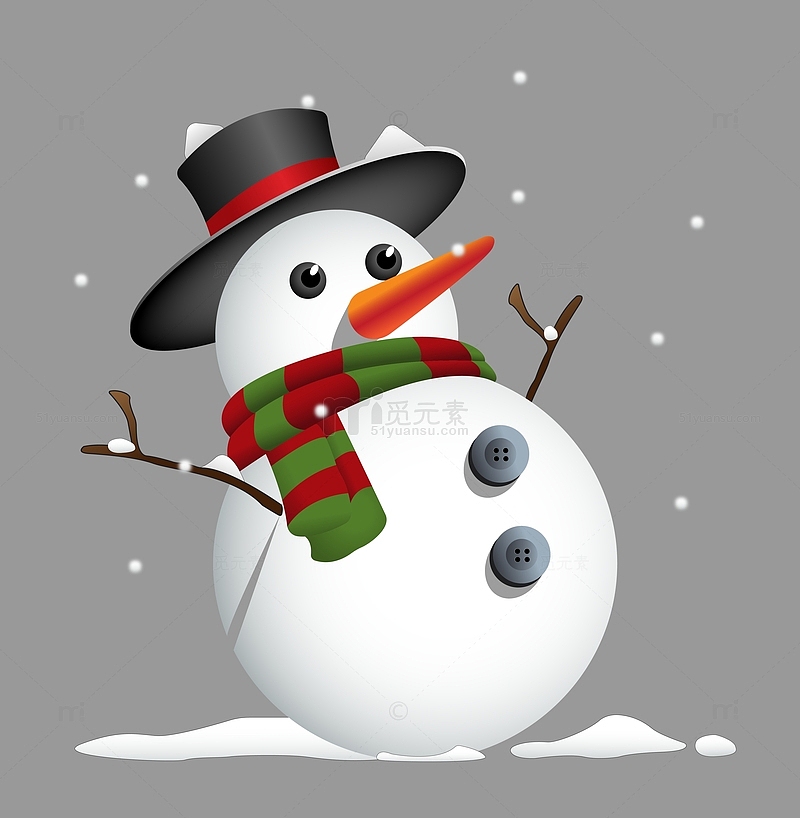 冬季冬天冬至圣诞节雪人堆雪人雪花帽子围巾
