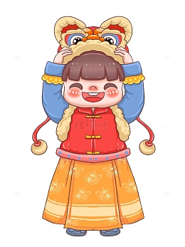 可爱的虎头帽女孩