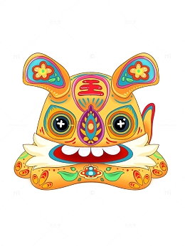 可爱的黄色虎头娃娃