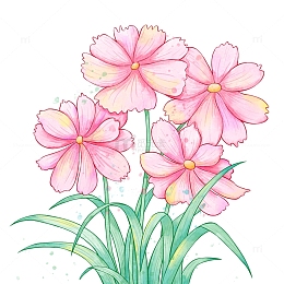 清新水彩春天花草植物花朵手绘装饰元素