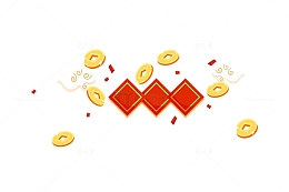 金币祥云纸屑漂浮元素