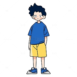 扁平卡通沮丧男孩插画