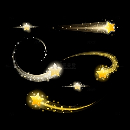 卡通金色光效流星