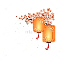 中秋新年古风花枝灯笼