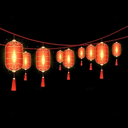 新年新春春节元宵元宵节发光灯笼
