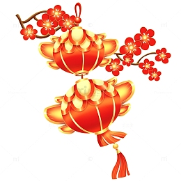 龙年春节元宵节花灯笼梅花喜庆装饰
