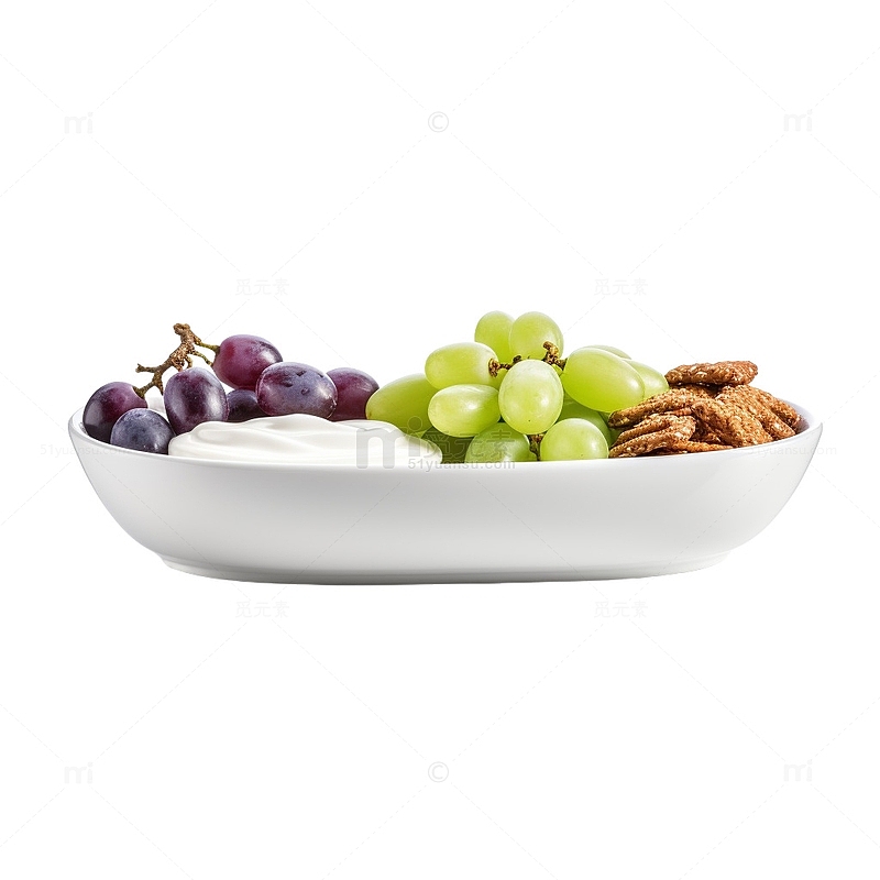 一盘葡萄和干果