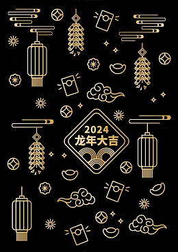 春节炮竹灯笼元素