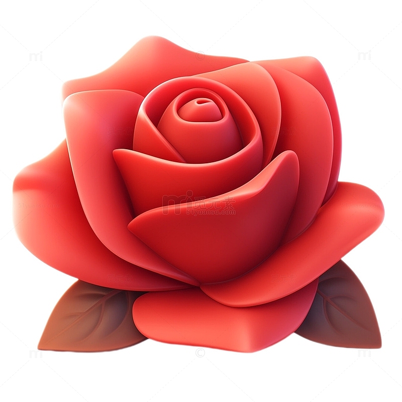 3D立体风格情人节玫瑰花