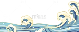 国潮海浪边框