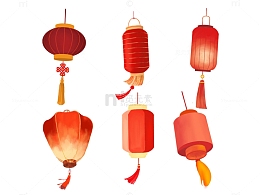 成套的灯笼，节日，喜庆