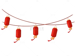 悬挂灯笼春节喜庆